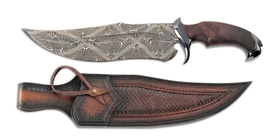CAS KNIVES FIGHTER DAMASCUS BLADE KNIFE.