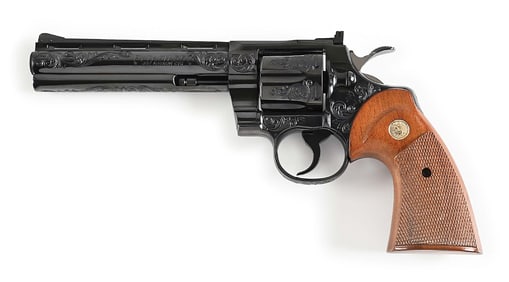 (M) FACTORY ENGRAVED COLT PYTHON .357 MAGNUM DOUBLE ACTION REVOLVER (1976).