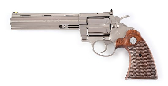 (M) ELECTROLESS NICKEL FINISHED COLT DIAMONDBACK .22 LR DOUBLE ACTION REVOLVER.