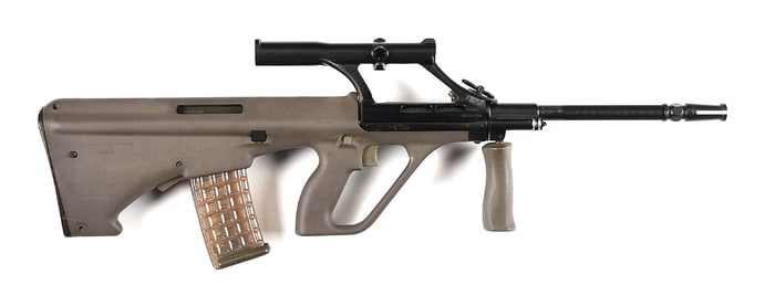 (M) FINE PRE-BAN STEYR AUG SA SEMI-AUTOMATIC BULL PUP RIFLE.