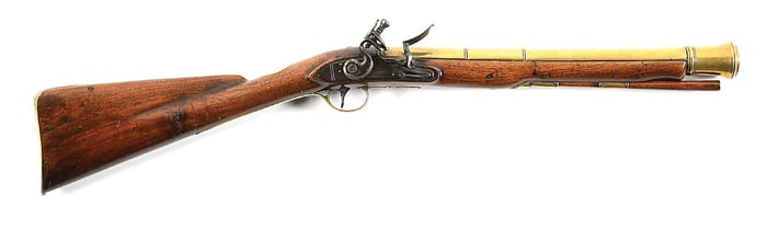 (A) BATE BRASS BARRELED FLINTLOCK BLUNDERBUSS