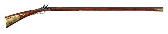 (A) INCISE CARVED FLINTLOCK KENTUCKY RIFLE.