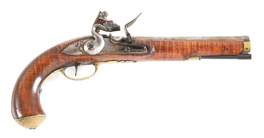 (A) FLINTLOCK KENTUCKY PISTOL WITH KETLAND LOCK.