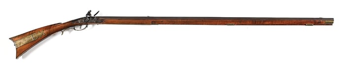 (A) LEHIGH VALLEY "JS" FLINTLOCK KENTUCKY RIFLE ATTRIBUTED TO JOHN SCHNEIDER