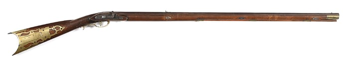 (A) BAR HAMMER PERCUSSION KENTUCKY RIFLE.