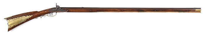 (A) INCISE CARVED PERCUSSION KENTUCKY RIFLE ATTRIBUTED TO HAGY.