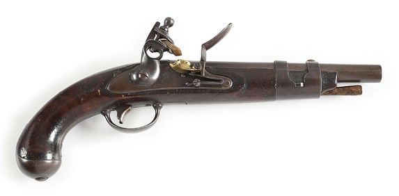 (A) US MODEL 1816 FIRST TYPE FLINTLOCK PISTOL BY SIMEON NORTH.