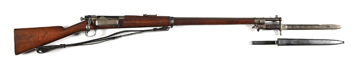 (A) RARE UNALTERED US SPRINGFIELD MODEL 1892 2ND TYPE BOLT ACTION RIFLE.
