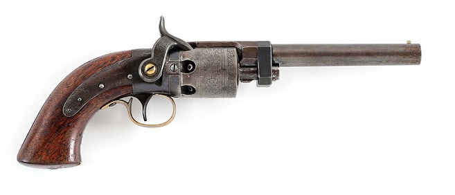 (A) RARE MASSACHUSETTS ARMS CO. WESSON & LEAVITT BELT REVOLVER.