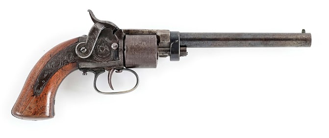 (A) JOHN BROWN MODEL MASSACHUSETTS ARMS MAYNARD PRIMED BELT REVOLVER.