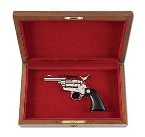 (M) 3RD GENERATION SHERIFF'S MODEL COLT SINGLE ACTION ARMY REVOLVER WITH BOX AND DISPLAY CASE