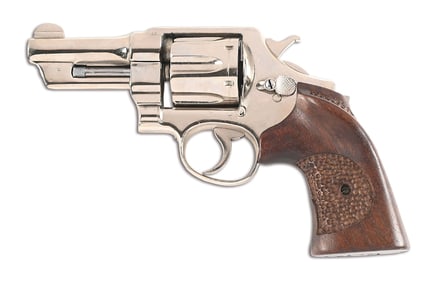 (C) SMITH & WESSON PRE WAR MODEL TRIPLE LOCK REVOLVER GIVEN AS CHRISTMAS GIFT FROM ELMER KEITH.