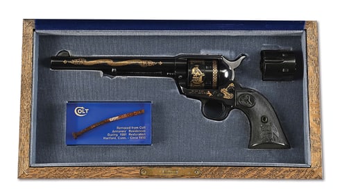 (M) 1 OF 1000 COMMEMORATIVE COLT SINGLE ACTION ARMY REVOLVER WITH CASE..