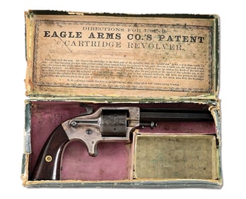 (A) EAGLE ARMS FRONT LOADING POCKET REVOLVER WITH PICTURE BOX.