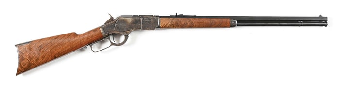 (A) NICELY RESTORED WINCHESTER MODEL 1873 LEVER ACTION RIMFIRE RIFLE.