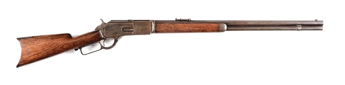 (A) WINCHESTER MODEL 1876 LEVER ACTION RIFLE (1882).