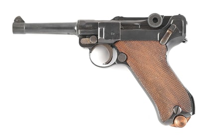 (C) 1918 DWM P.08 LUGER SEMI-AUTOMATIC PISTOL WITH HOLSTER.