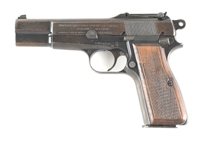 (C) FN BROWNING HI-POWER 9MM SEMI-AUTOMATIC PISTOL WITH STOCK/HOLSTER.