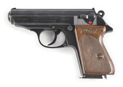 (C) PRE-WAR WALTHER PPK SEMI AUTOMATIC PISTOL WITH HOLSTER.