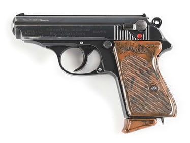 (C) PRE WAR WALTHER PPK SEMI AUTOMATIC PISTOL WITH HOLSTER.
