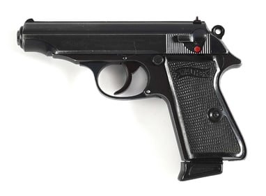 (C) WALTHER PP SEMI AUTOMATIC PISTOL WITH HOLSTER.