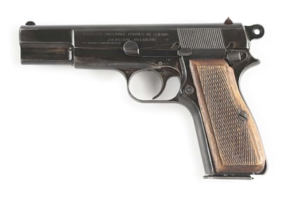 (C) WWII GERMAN FN HIGH POWER SEMI AUTOMATIC PISTOL WITH HOLSTER.