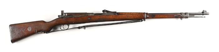 (C) DESIRABLE WWI DANZIG GEWEHR 98 MAUSER BOLT ACTION RIFLE WITH NIGHT SIGHTS AND MUD COVER.