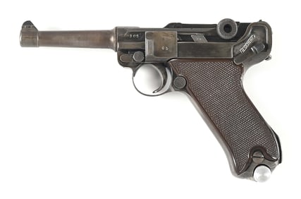 (C) KRIEGHOFF 1937 P.08 LUGER SEMI-AUTOMATIC PISTOL WITH HOLSTER.