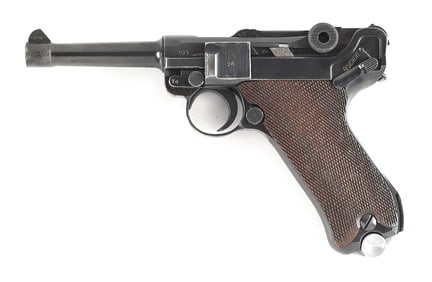 (C) MAUSER 42 CODE P.08 LUGER SEMI AUTOMATIC PISTOL (1939).