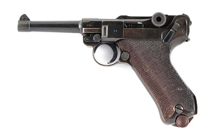 (C) COMMERCIAL CONTRACT MAUSER BANNER P.08 LUGER SEMI AUTOMATIC PISTOL (1939).