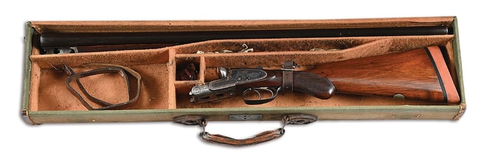 (C) CLABROUGH & JOHNSTONE SIDE LOCK SIDE BY SIDE 12 GAUGE SHOTGUN.