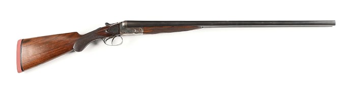 (C) ENGRAVED FRANCOTTE 12 BORE SIDE BY SIDE SHOTGUN WITH CASE.