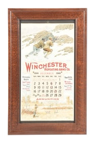FRAMED 1900 WINCHESTER ADVERTISING CALENDAR.