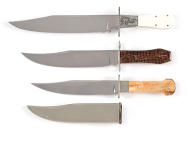 LOT OF 3: JIM SORNBERGER MINIATURE BOWIE KNIVES.