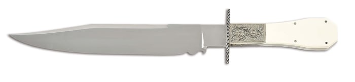 JIM SORNBERGER CUSTOM COFFIN HANDLED BOWIE KNIFE.