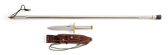 RANDALL MODEL 18 ATTACK SURVIVAL KNIFE WITH WALKING STAFF SPEAR ATTACHMENT.