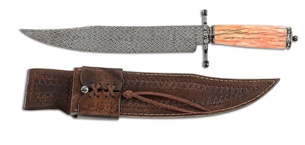DAL MOLIN BRUNO DAMASCUS BLADE BOWIE KNIFE.