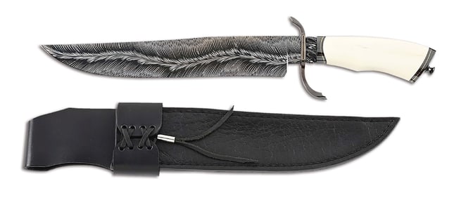 RAFAEL MENDONCA DAMASCUS BOWIE KNIFE.