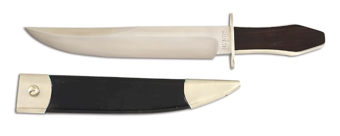 D.E. HENRY COFFIN HANDLE BOWIE KNIFE.