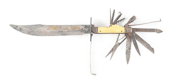 RARE POCKET AND BOWIE KNIFE COMBINATION.