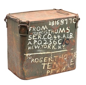 GERMAN WWII FALLSCHIRMJAEGER PARACHUTE IN STORAGE CAN.