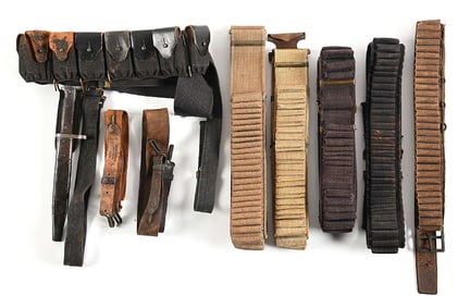LOT OF INDIAN WARS-SPANISH AMERICAN WAR CARTRIDGE BELTS.