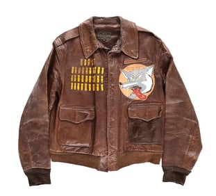 US WWII 551ST BOMB SQUADRON A-2 FLIGHT JACKET.