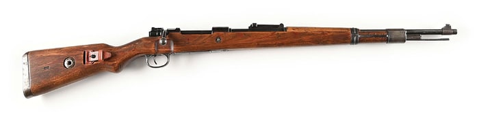 (C) GUSTLOFF-WERKE BCD 4 CODE K98 MAUSER BOLT ACTION RIFLE.