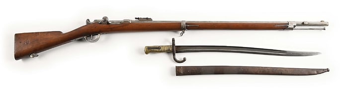 (A) FRENCH ST. ETIENNE MLE 1866 CHASSEPOT BOLT ACTION NEEDLE RIFLE WITH ACCESSORIES.