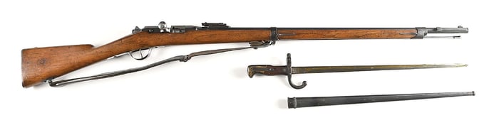 (A) FRENCH TULLE MLE 1874 GRAS BOLT ACTION RIFLE.