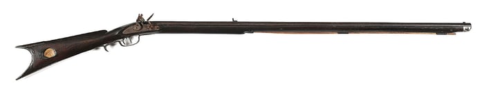 (A) SOUTHERN MOUNTAIN STYLE FLINTLOCK KENTUCKY RIFLE.