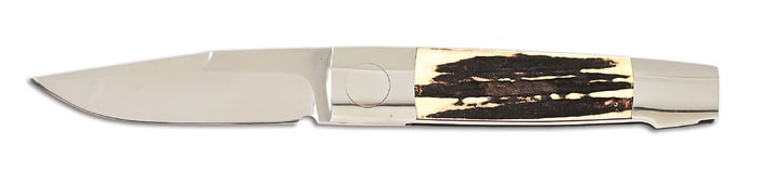 BARRY WOOD SPLIT HANDLE "SWING LOCK" JACK KNIFE.