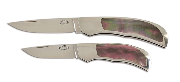 LOT OF 2: JACK BUSFIELD BLACK LIP PEARL LOCKBACK FOLDERS.