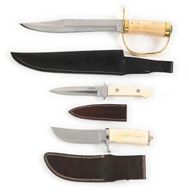 LOT OF 3: CUSTOM KNIVES.
